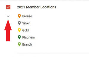 Dropdown menu for particular company locations within the Membership Map